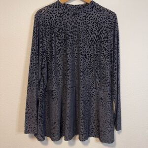 Lane Bryant Classic Long-Sleeve Mock-Neck Sheer Mesh Skater Top Size 26/28